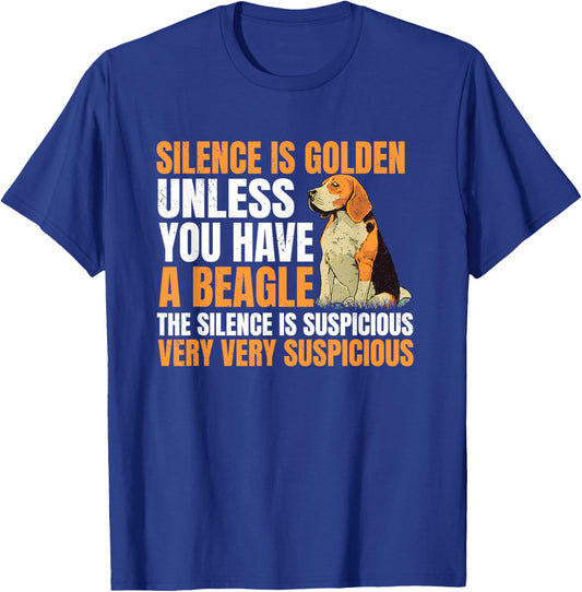 Beagle Small Scent Dog Hunting Pet Breeder Silence Is Golden T-Shirt - T-Shirt | Royal