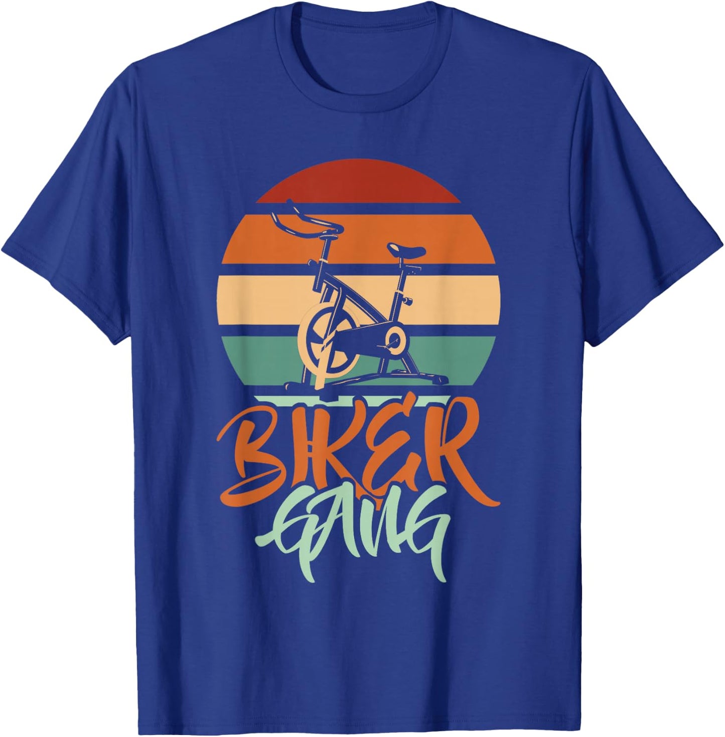 Biker Gang Retro Vintage Gym Cycling Fitness Indoor Bicycle T-Shirt - T-Shirt | Royal