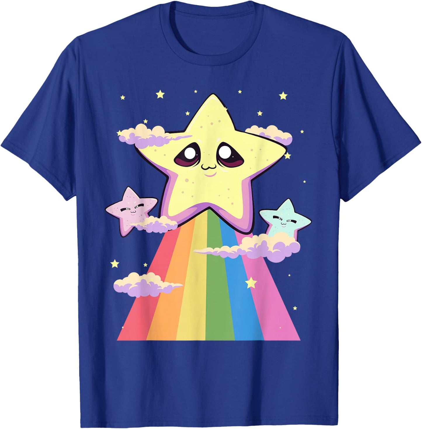 Pastel Goth Kawaii Sad Chibi Stars and Rainbow T-Shirt - T-Shirt | Royal