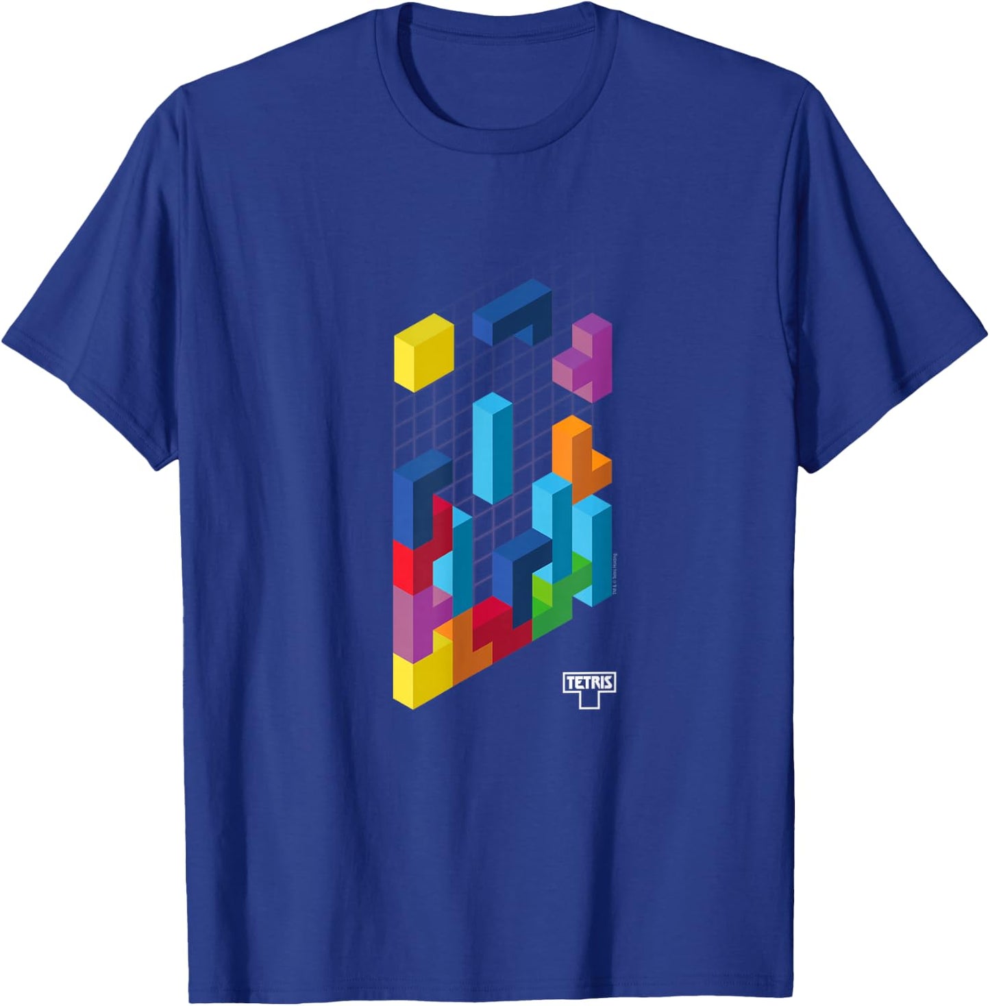 Tetris 3D Game Art T-Shirt - T-Shirt | Royal