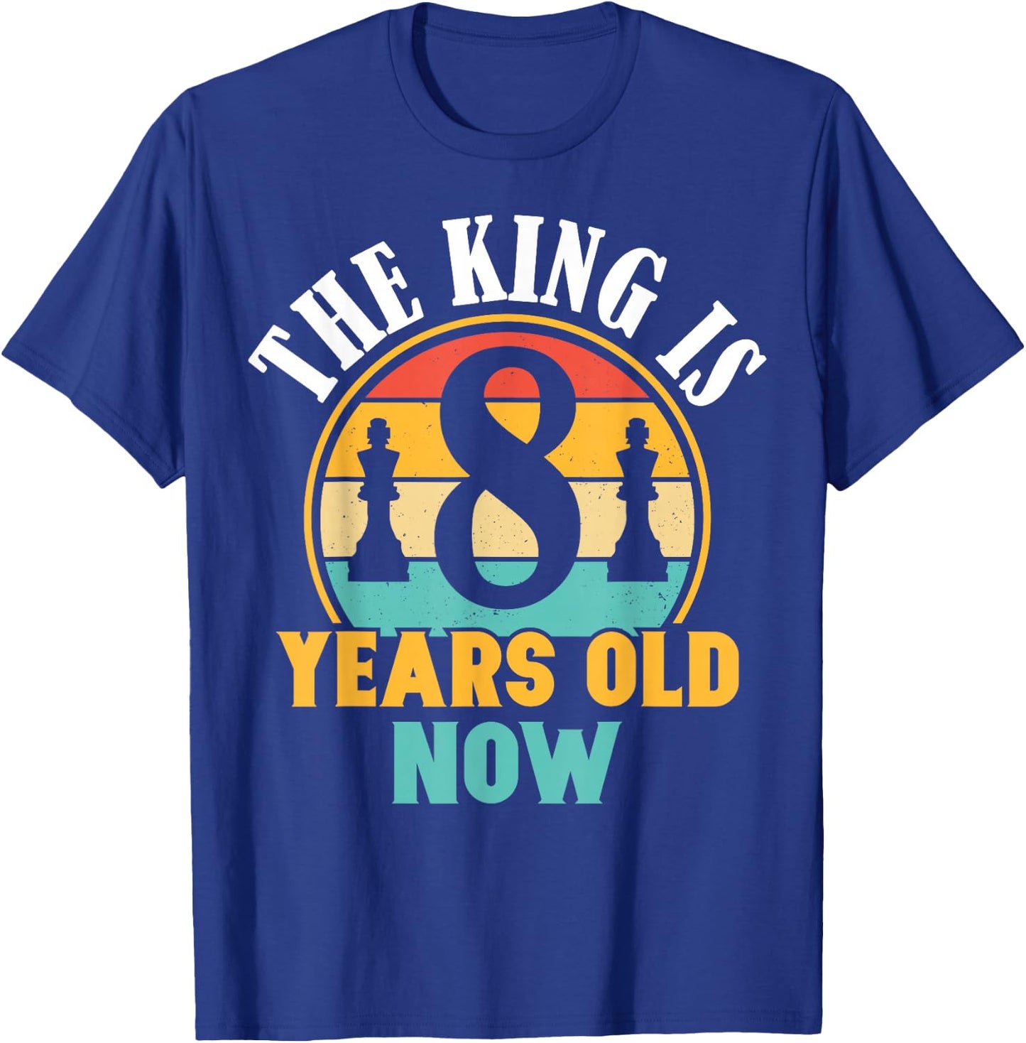 Chess Lover 8th Birthday Chess 8 Years Old Boy Birthday T-Shirt - T-Shirt | Royal