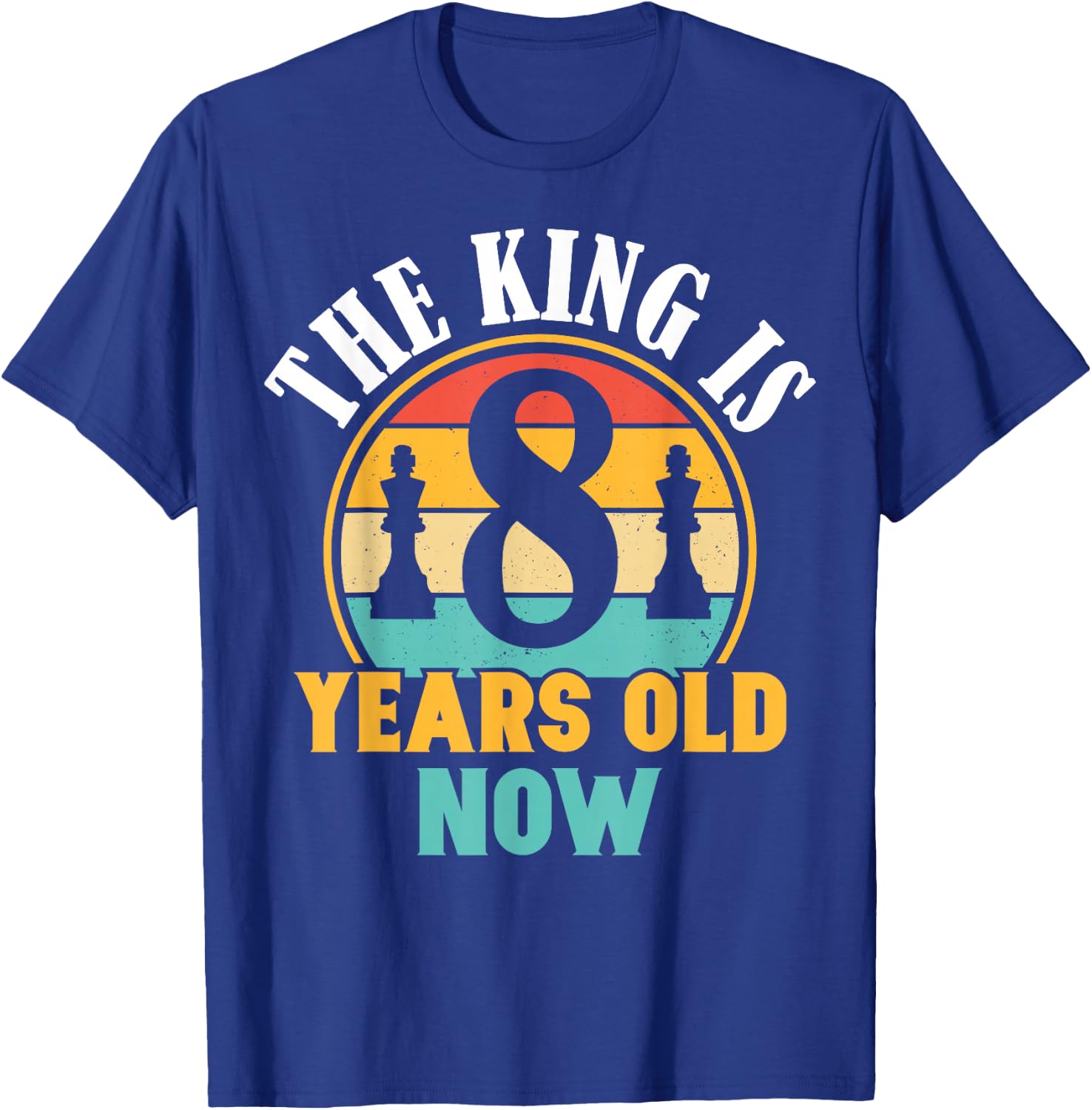 Chess Lover 8th Birthday Chess 8 Years Old Boy Birthday T-Shirt - T-Shirt | Royal
