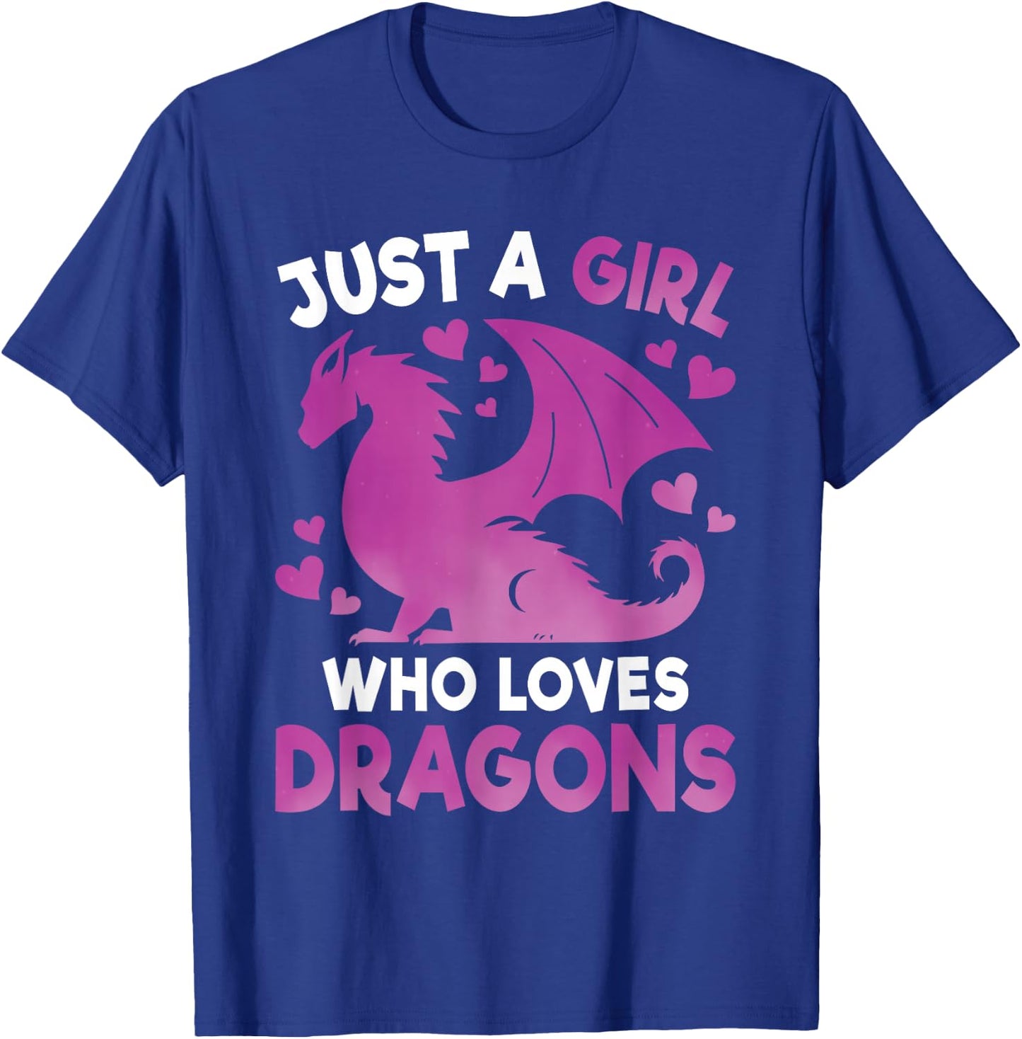 Just A Girl Who Loves Dragons Cute Dragon Lover Girls Kids T-Shirt - T-Shirt | Royal