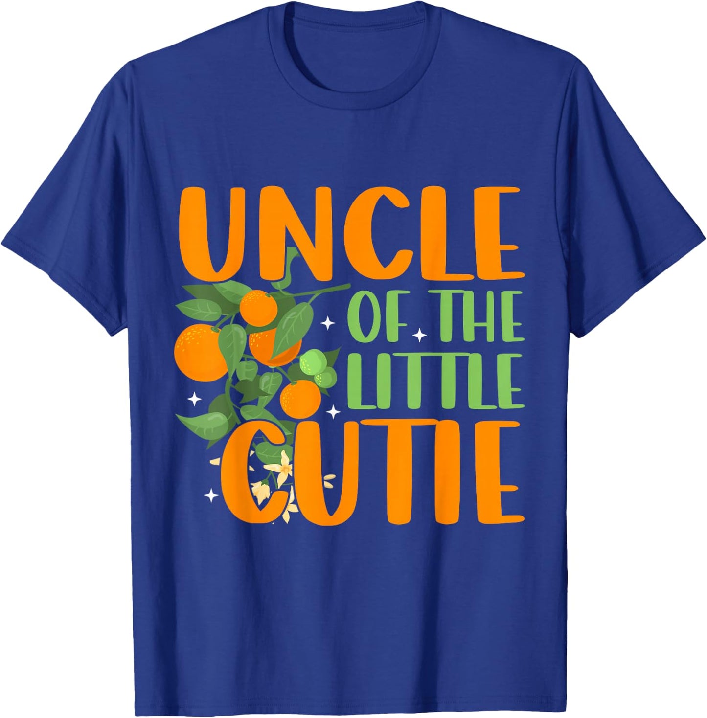 Baby Shower Orange 1st Birthday Party Uncle Little Cutie T-Shirt - T-Shirt | Royal