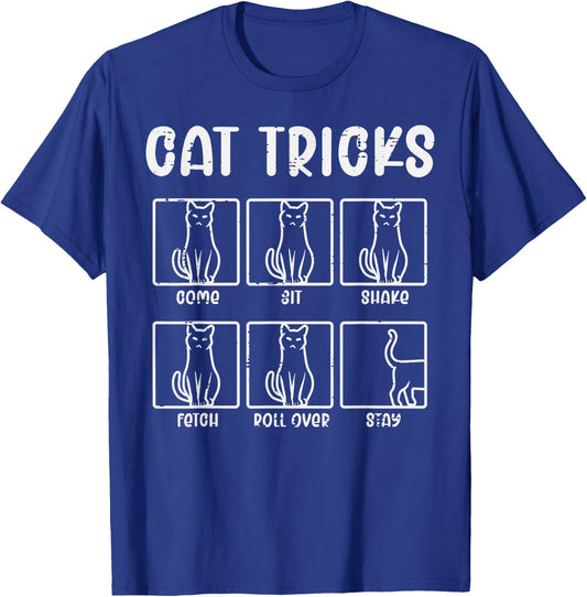 Cat Tricks Funny Feline Kitten Kitty Pet Owner Men Women Kid T-Shirt - T-Shirt | Royal