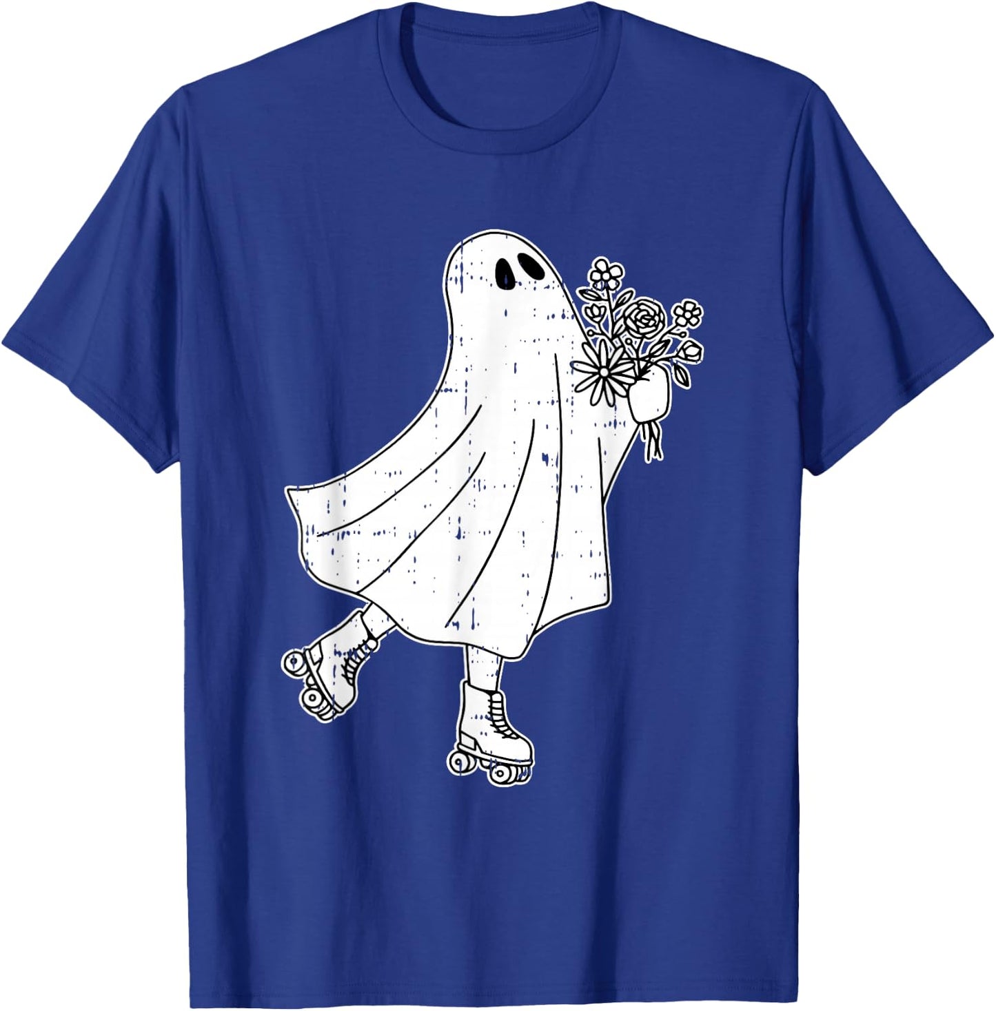 Ghost Roller Skate Halloween Costume Ghoul Skating Skater T-Shirt - T-Shirt | Royal
