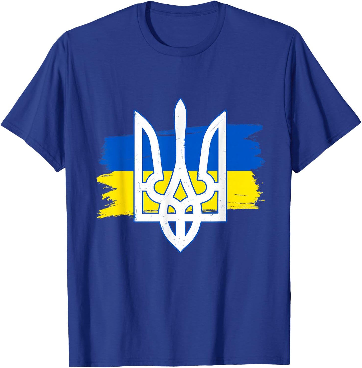 Ukraine Flag Trident - Ukrainian Tryzub Patriotic Women Kids Men T-Shirt - T-Shirt | Royal