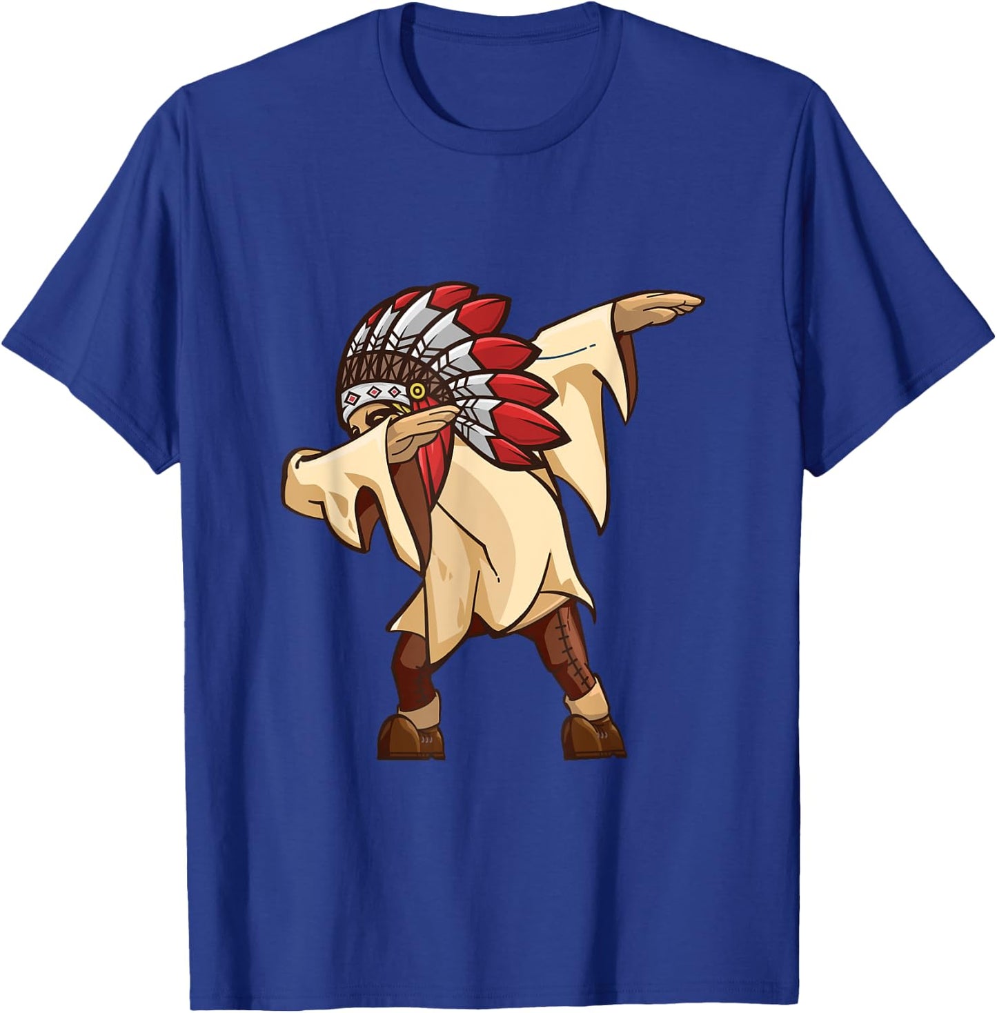 Dabbing Indian Chief Native Indigenous Dab Dance T-Shirt - T-Shirt | Royal