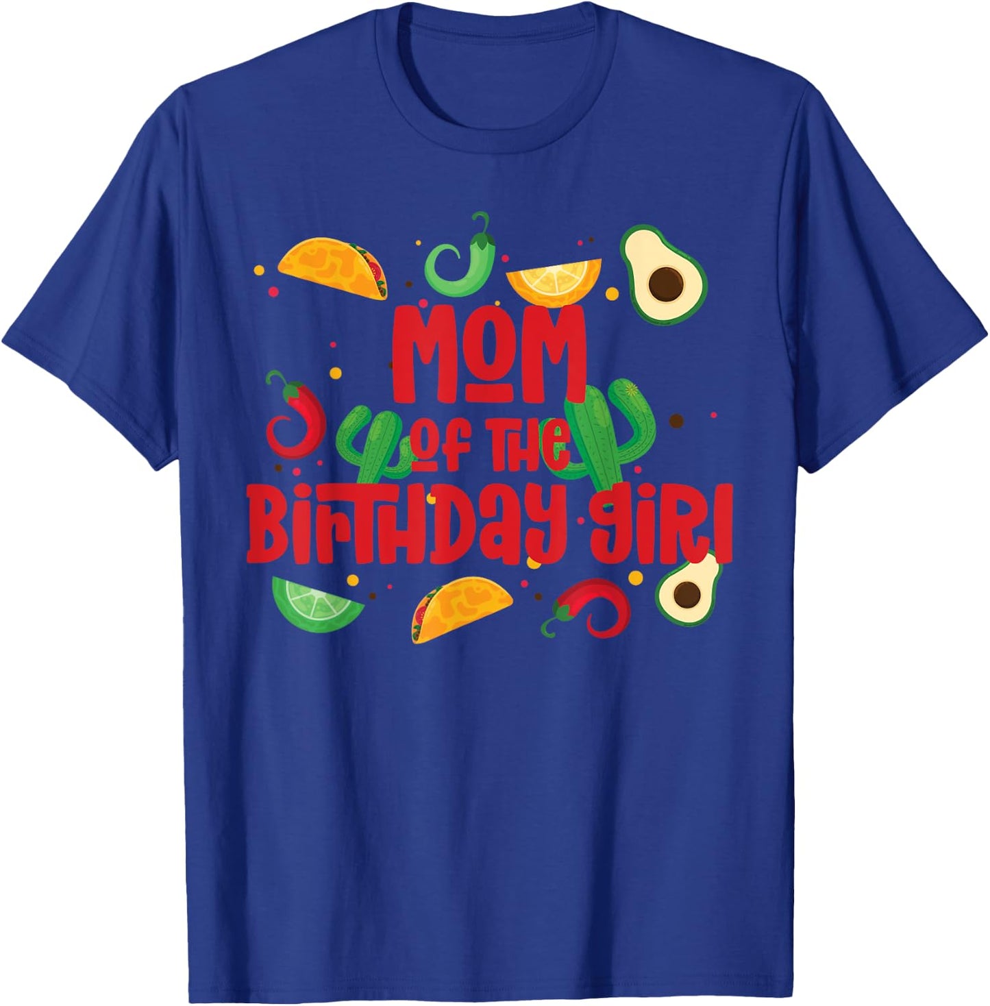 Mom Taco Twosday Fiesta Taco Birthday Theme Girl 2yr T-Shirt - T-Shirt | Royal