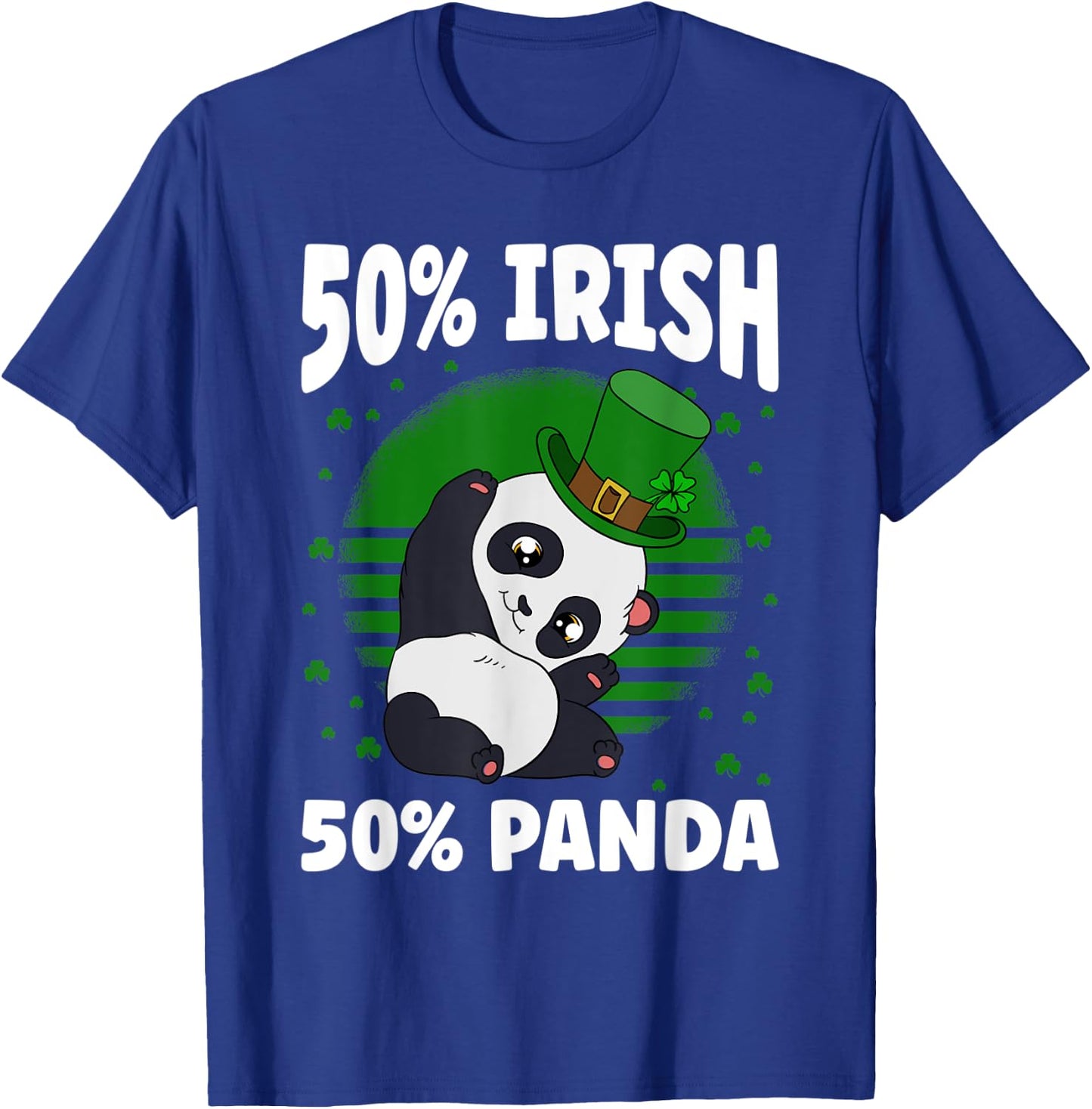 St. Patrick's Day Panda 50 % Irish 50 % Panda T-Shirt - T-Shirt | Royal