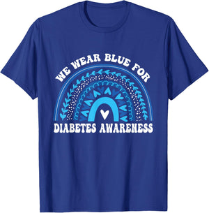 In November We Wear Blue Rainbow Diabetes Awareness Month T-Shirt - T-Shirt | Royal