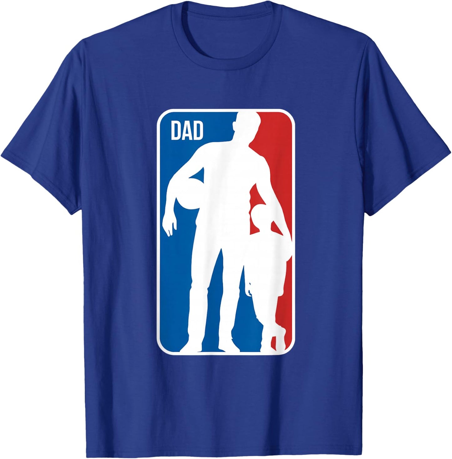 Dad Sports Logo Basketball Dad Son Silhouette Fathers Day T-Shirt - T-Shirt | Royal