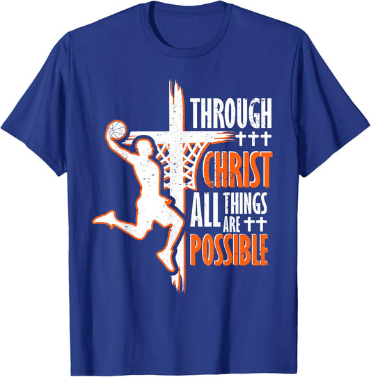 Christian basketball jesus christ basketball religious funny T-Shirt - T-Shirt | Royal