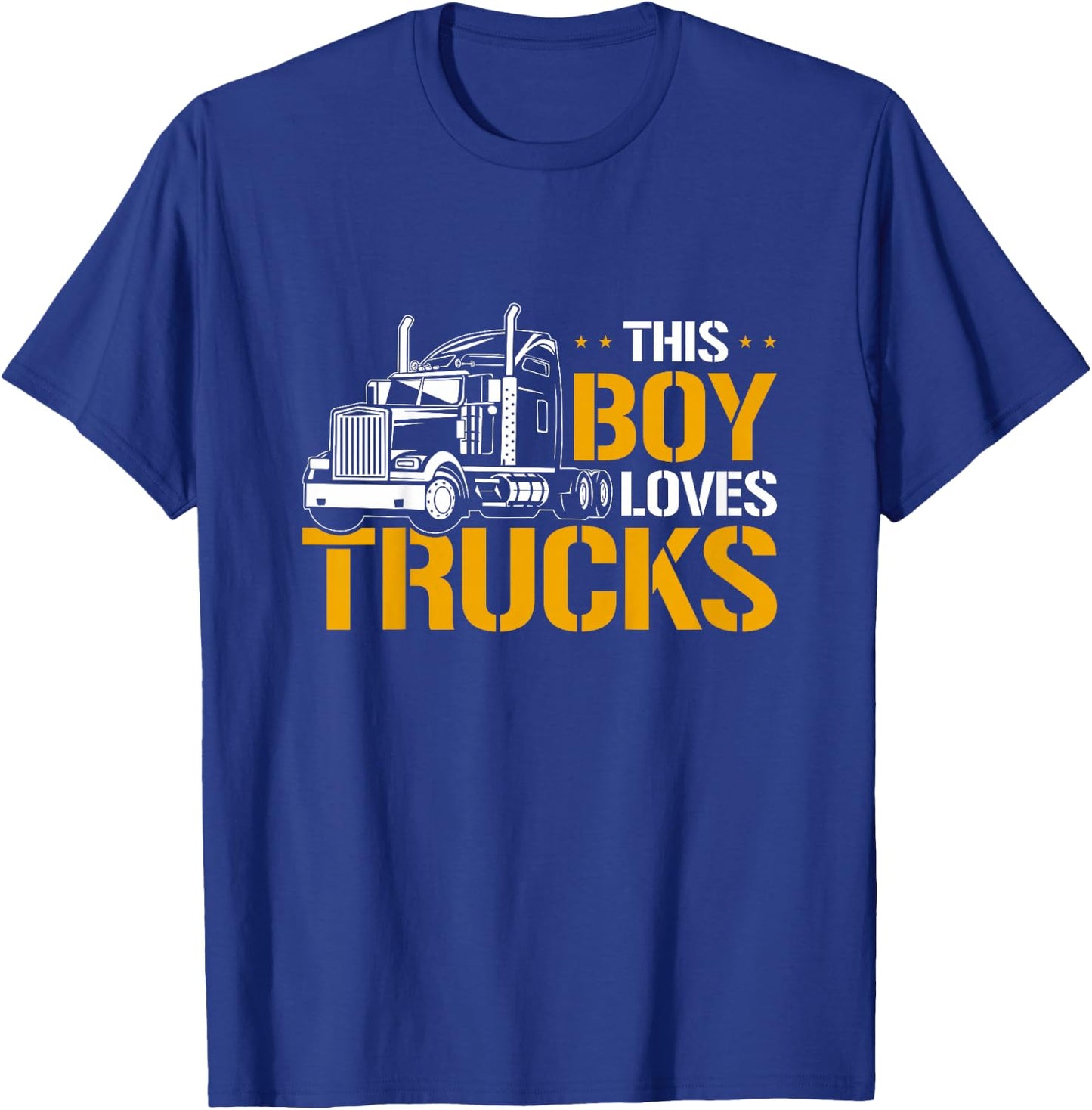 Kids Semi truck Toddler This Boy loves Trucks T-Shirt - T-Shirt | Royal