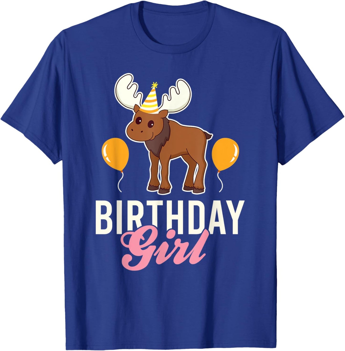 Cute Moose Birthday Girl Kawaii T-Shirt - T-Shirt | Royal