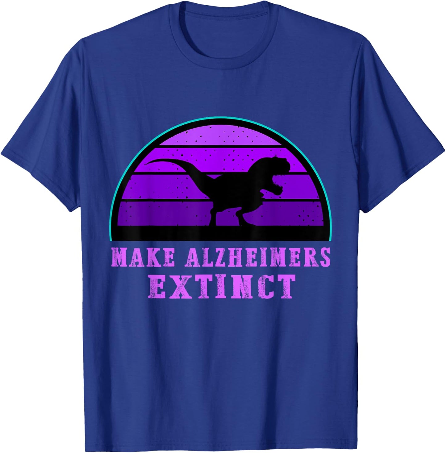 Trex Dinosaur Make Alzheimers Extinct Awareness Kid Support T-Shirt - T-Shirt | Royal