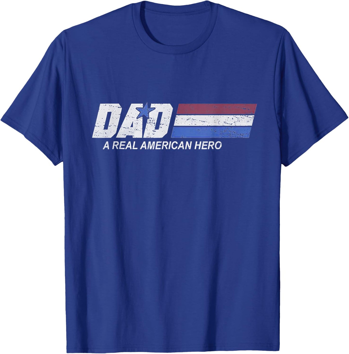 Funny Dad Vintage American Hero Fathers Day Dad US Veteran T-Shirt - T-Shirt | Royal
