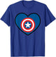 Marvel Captain America Avengers Heart Love Valentine’s Day T-Shirt - T-Shirt | Royal