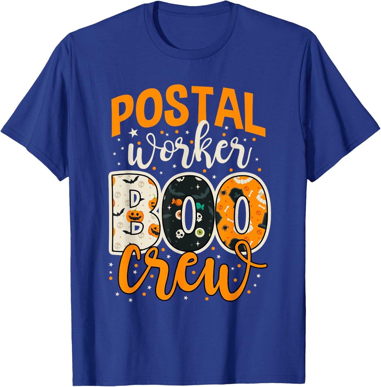 Postal Worker Boo Crew Funny Halloween Postal Worker T-Shirt - T-Shirt | Royal
