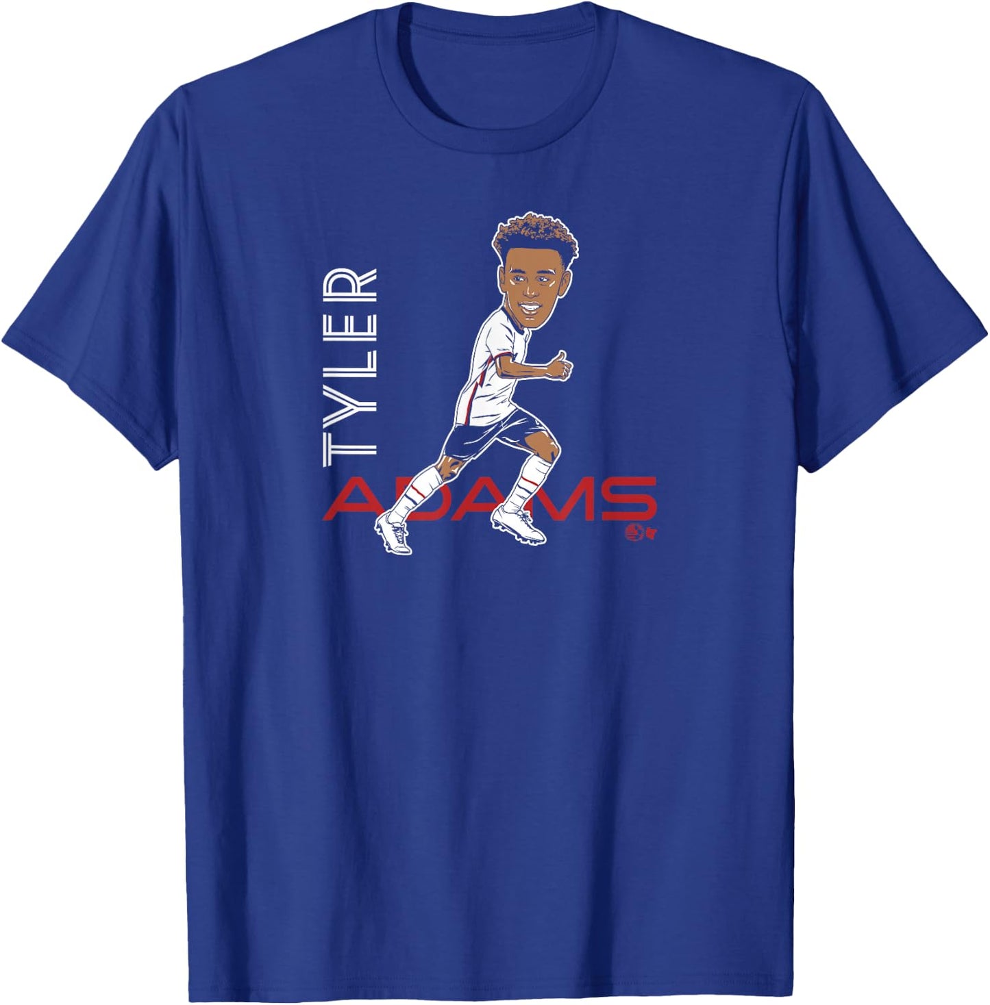 Tyler Adams - Caricature - United States Soccer T-Shirt - T-Shirt | Royal