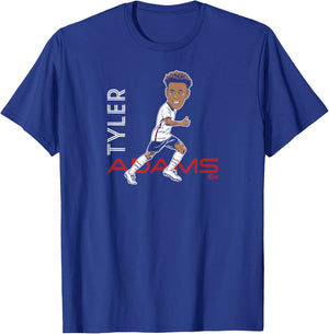 Tyler Adams - Caricature - United States Soccer T-Shirt - T-Shirt | Royal