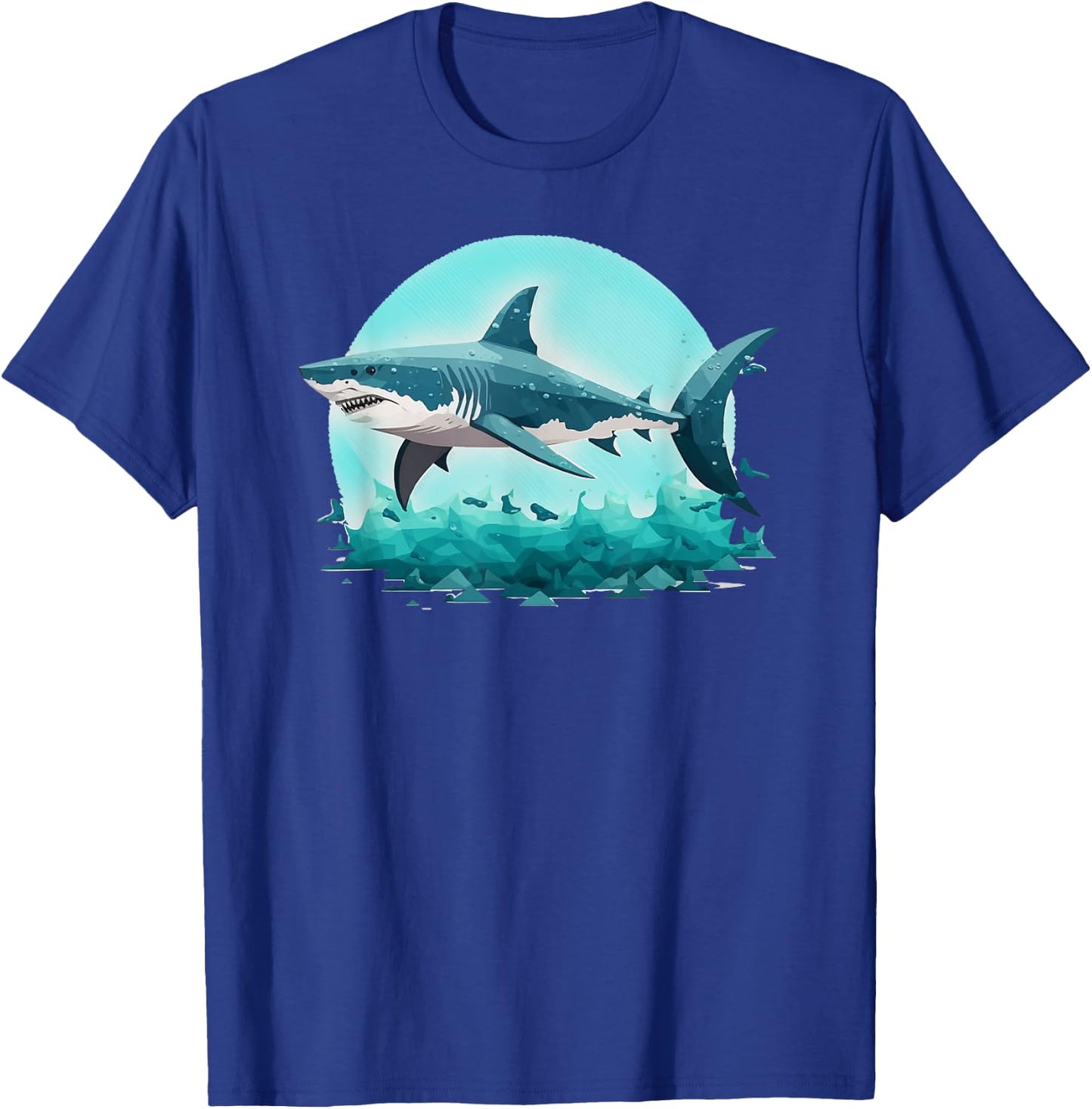 White Great Shark Open Ocean T-Shirt - T-Shirt | Royal