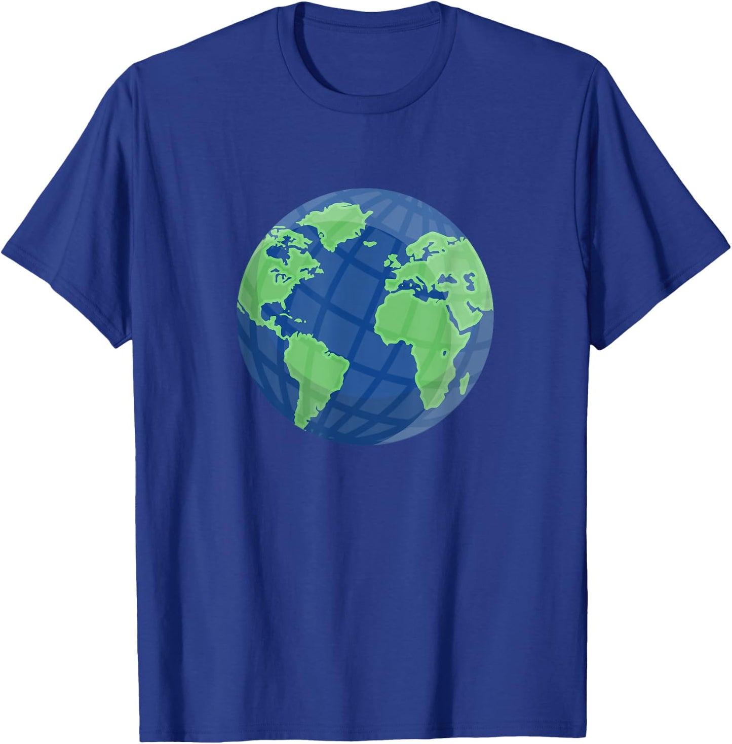 Globe World Map Earth Blue Green Design - World Geography T-Shirt - T-Shirt | Royal