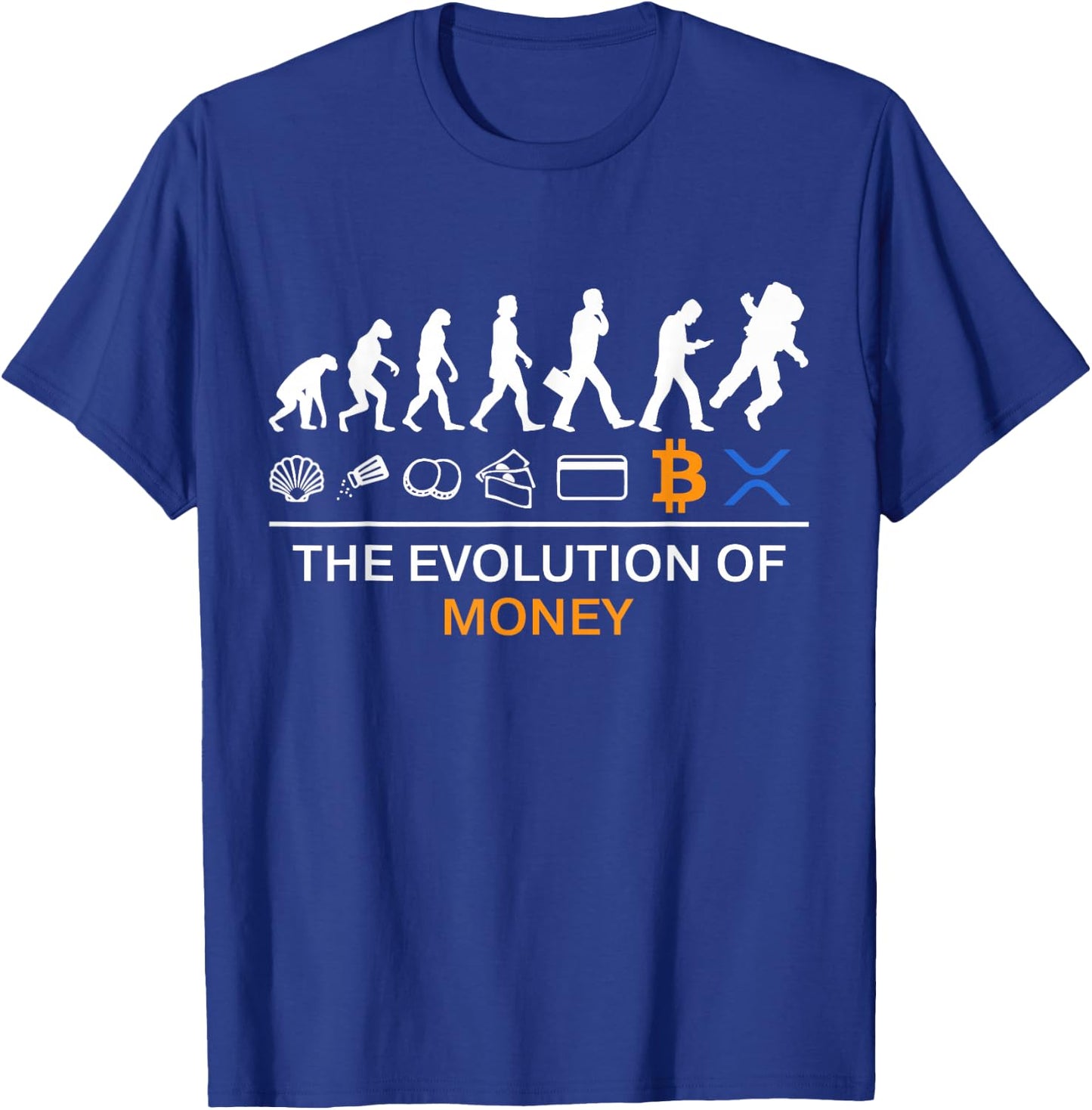 The Evolution Of Money Funny Bitcoin Ripple XRP To The Moon T-Shirt - T-Shirt | Royal