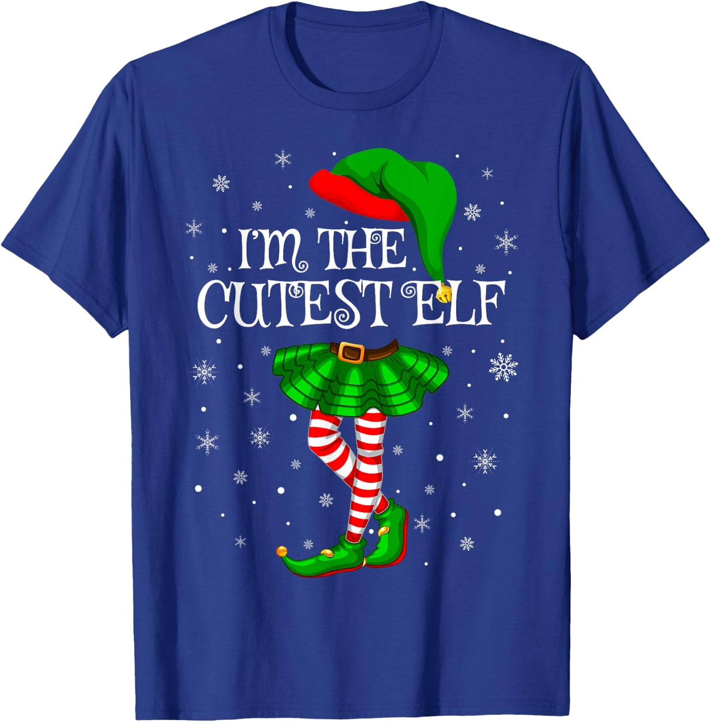 Family Matching Women Girls I'm The Cutest Elf Christmas T-Shirt - T-Shirt | Royal