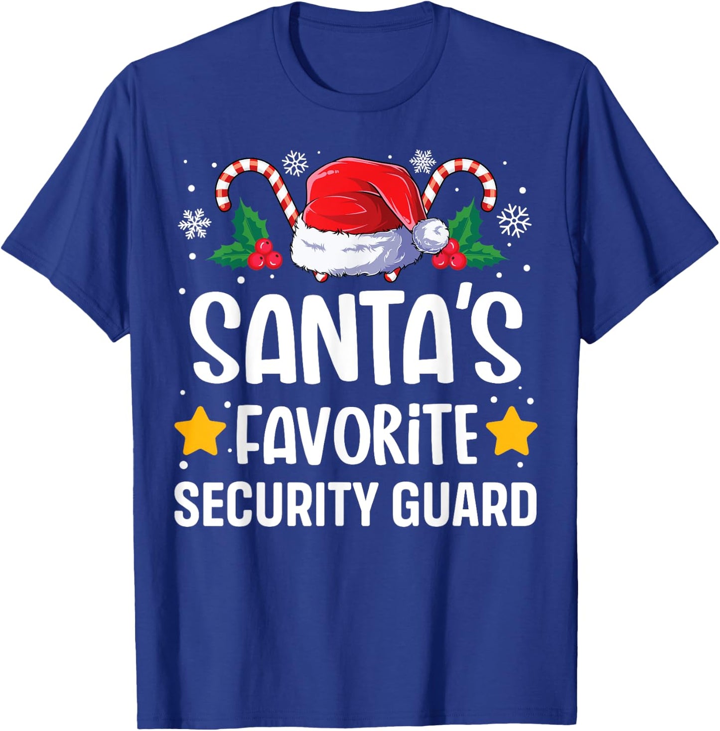 Santas Favorite Security Guard Christmas Matching Group Pj T-Shirt - T-Shirt | Royal