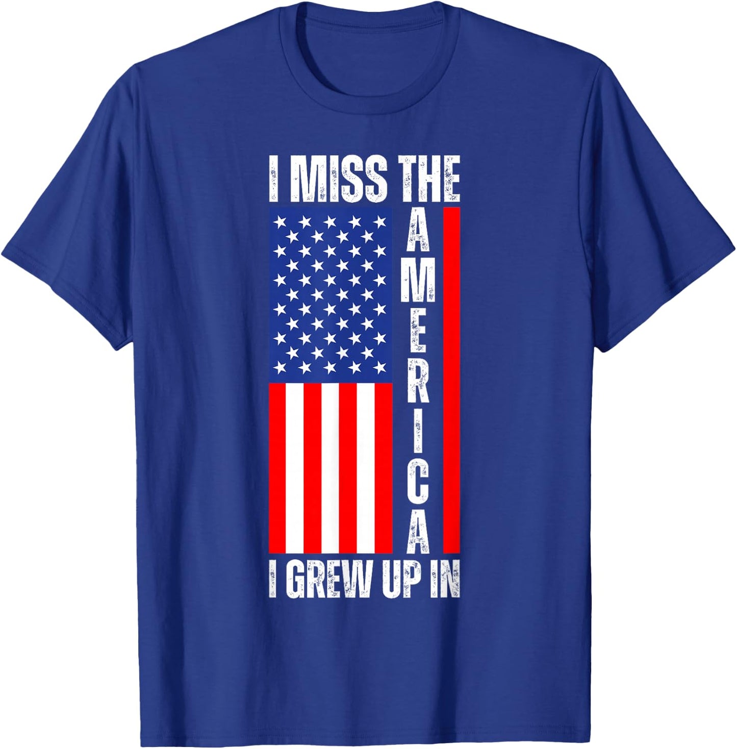 I Miss The America I Grew Up In - Upside Down American Flag T-Shirt - T-Shirt | Royal