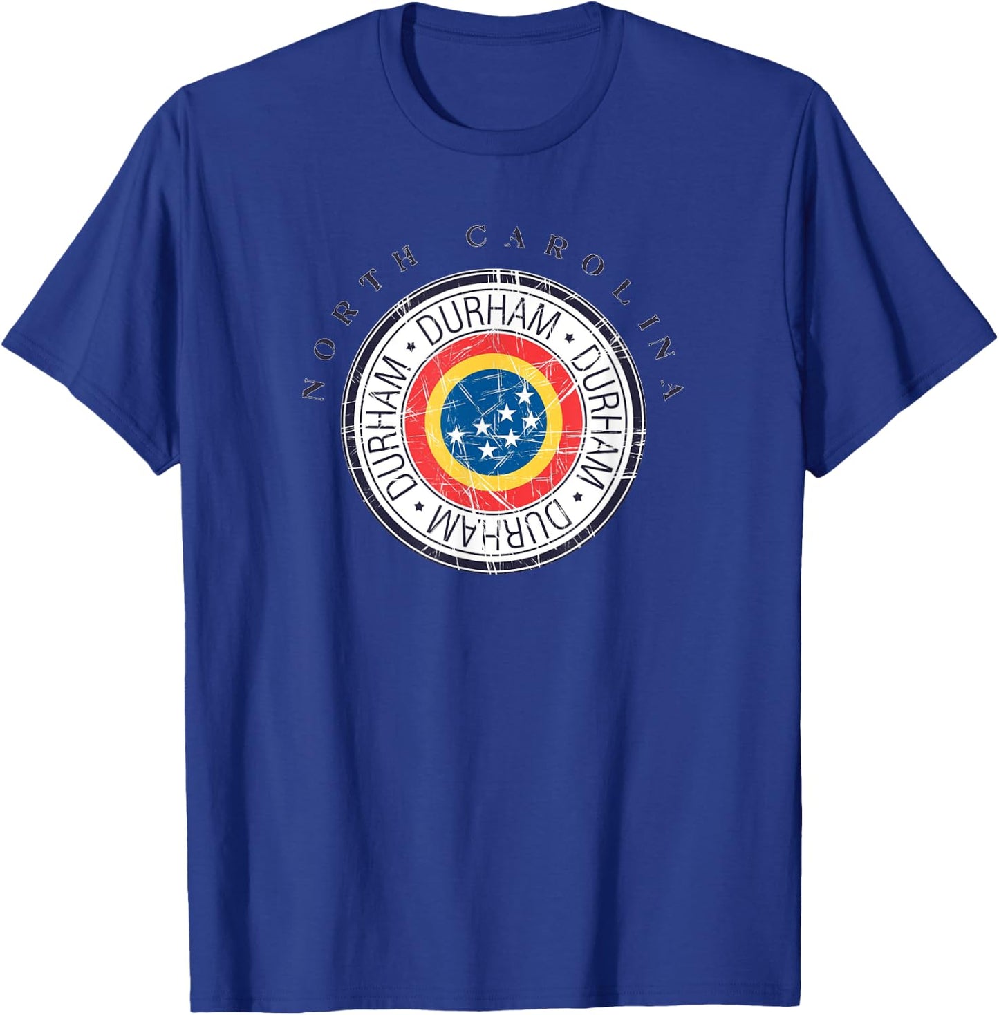 Durham Flag North Carolina State Seal Bull City NC Souvenir T-Shirt - T-Shirt | Royal