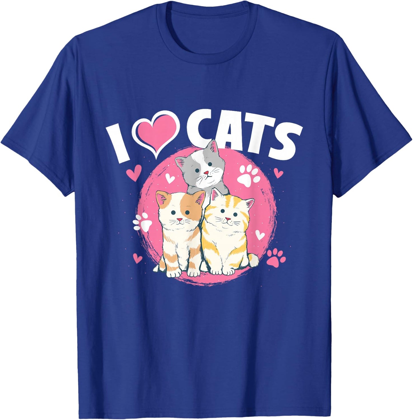 I Love Cats - Feline Animal Lover Pet Owner Veterinarian T-Shirt - T-Shirt | Royal