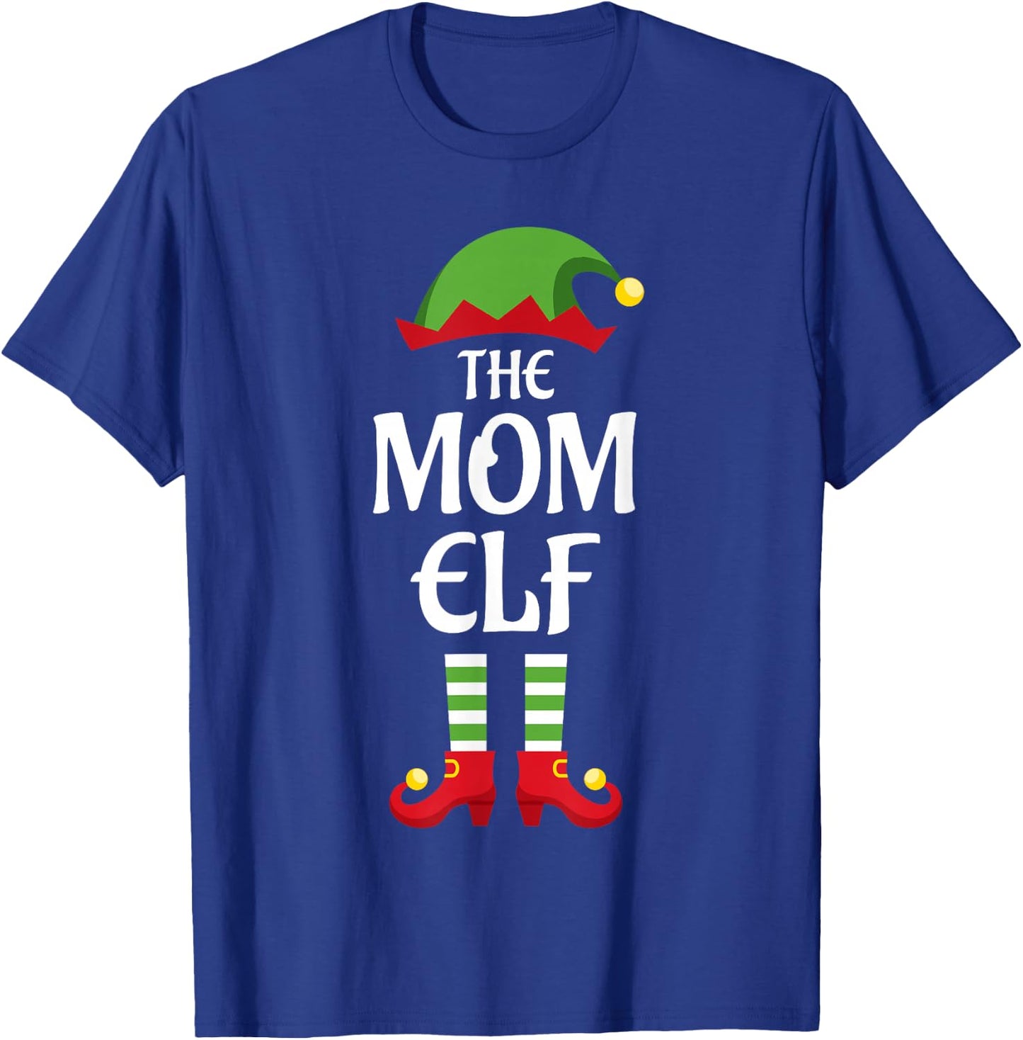 Mom Elf Family Matching Group Christmas T-Shirt - T-Shirt | Royal