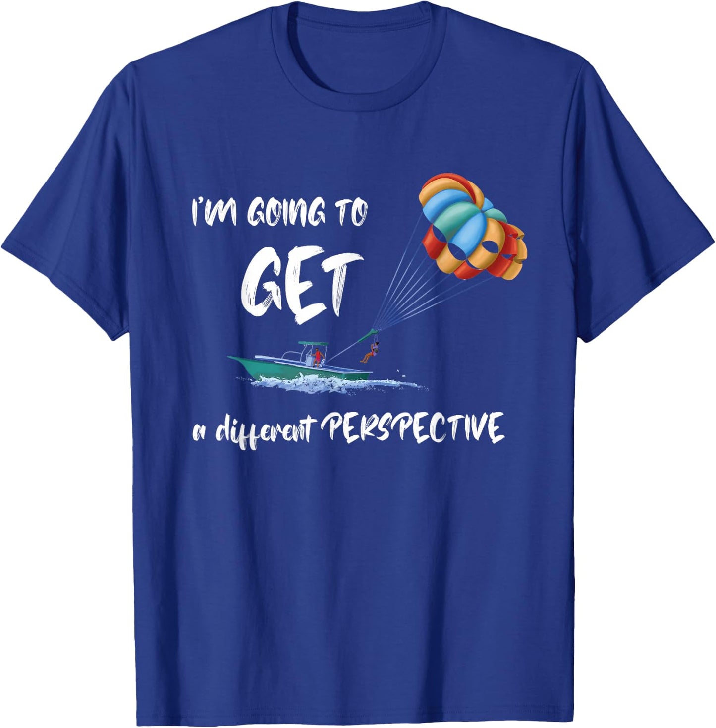Parasailing Different Perspective Parasailer Parakiting T-Shirt - T-Shirt | Royal
