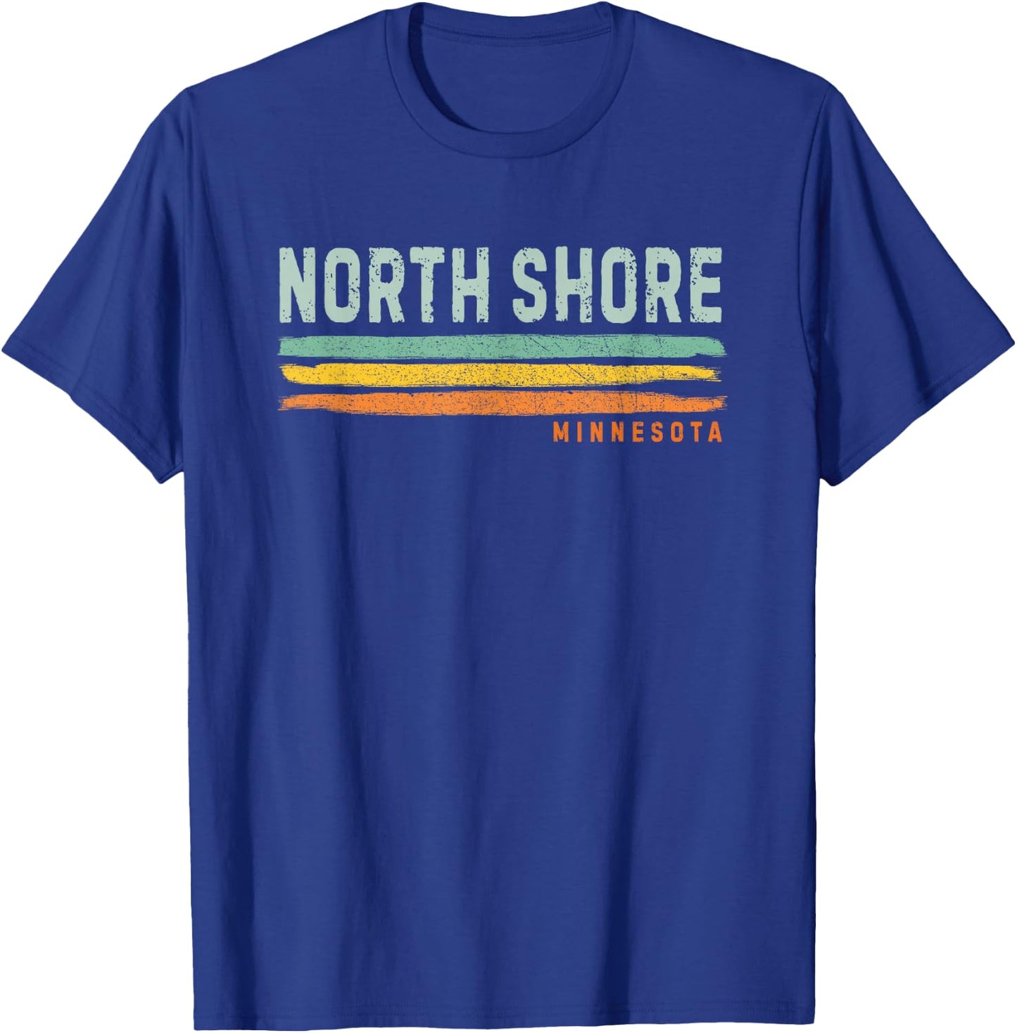 Vintage Stripes North Shore MN T-Shirt - T-Shirt | Royal