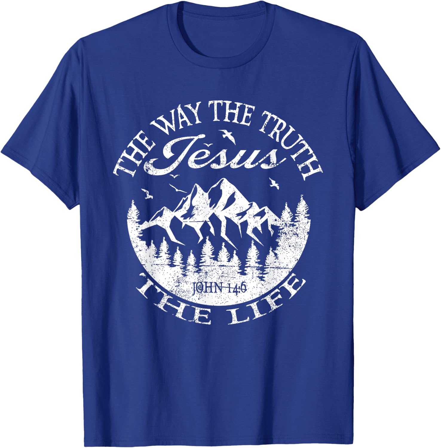 Jesus The Way Truth Life John 14:6 Bible Verse Christian T-Shirt - T-Shirt | Royal