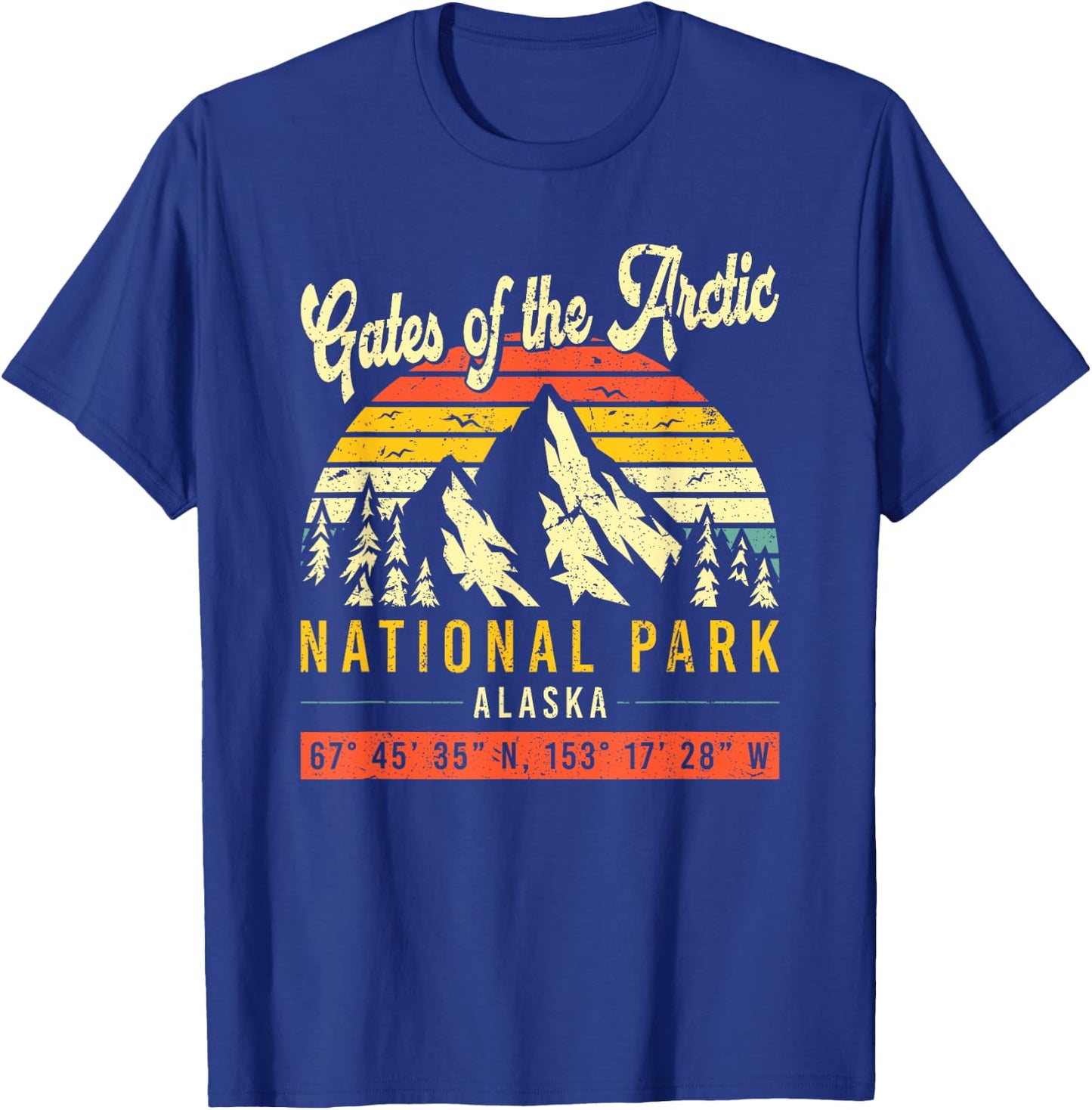 Gates Of The Arctic Vintage Retro Alaska National Park T-Shirt - T-Shirt | Royal