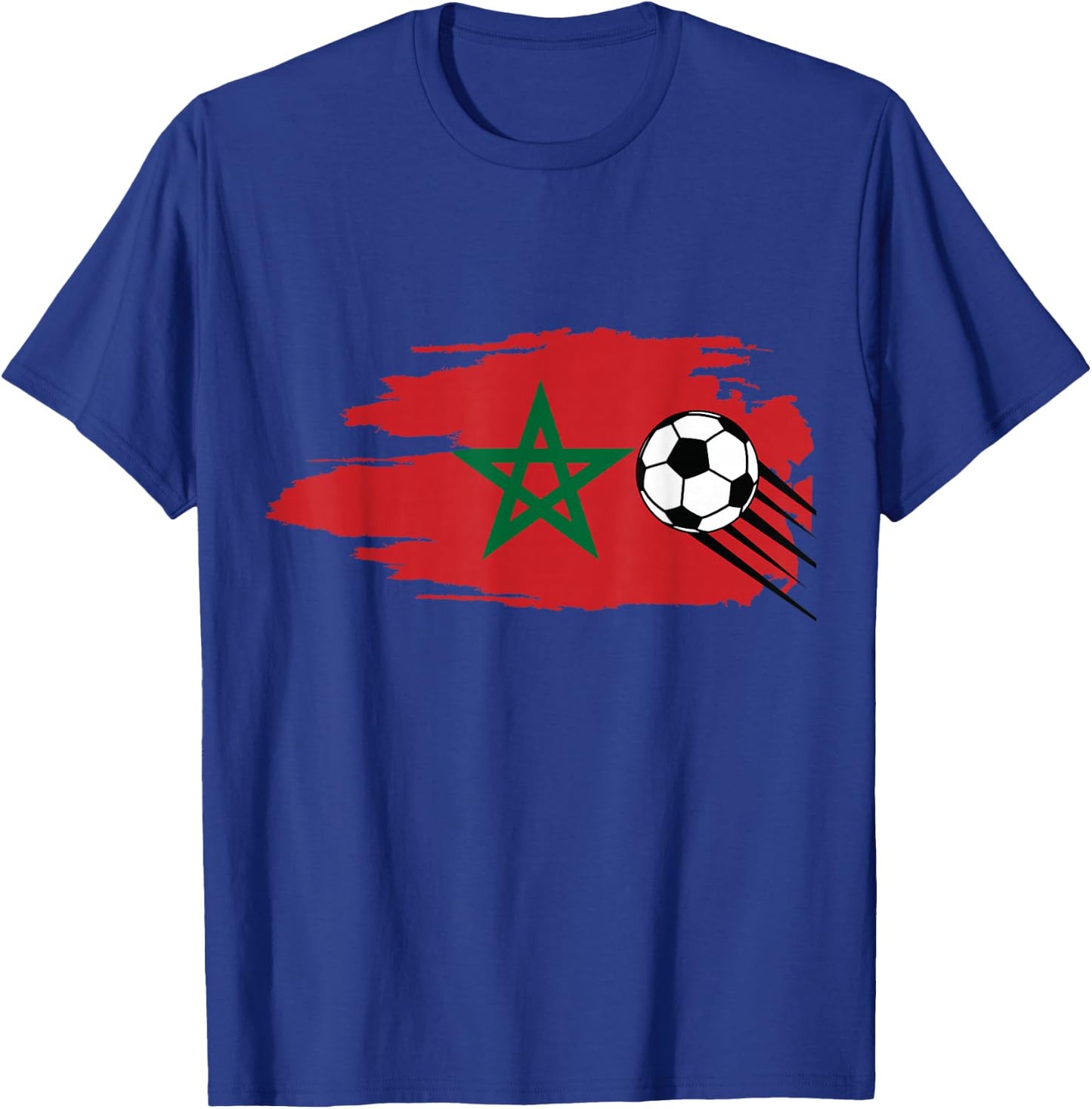 Morocco Moroccan Flag Soccer Football Lover T-Shirt - T-Shirt | Royal