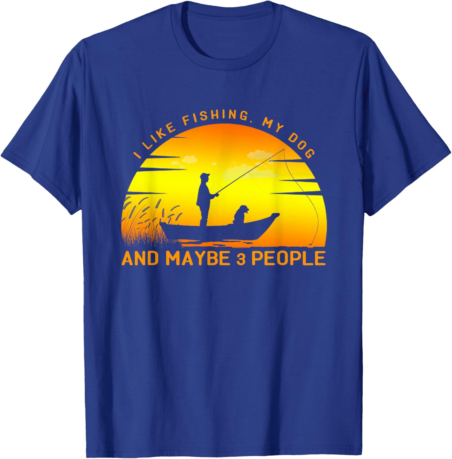 I like fishing, my dog and maybe 3 people - Vintage fishing Women Kids T-Shirt - T-Shirt | Royal
