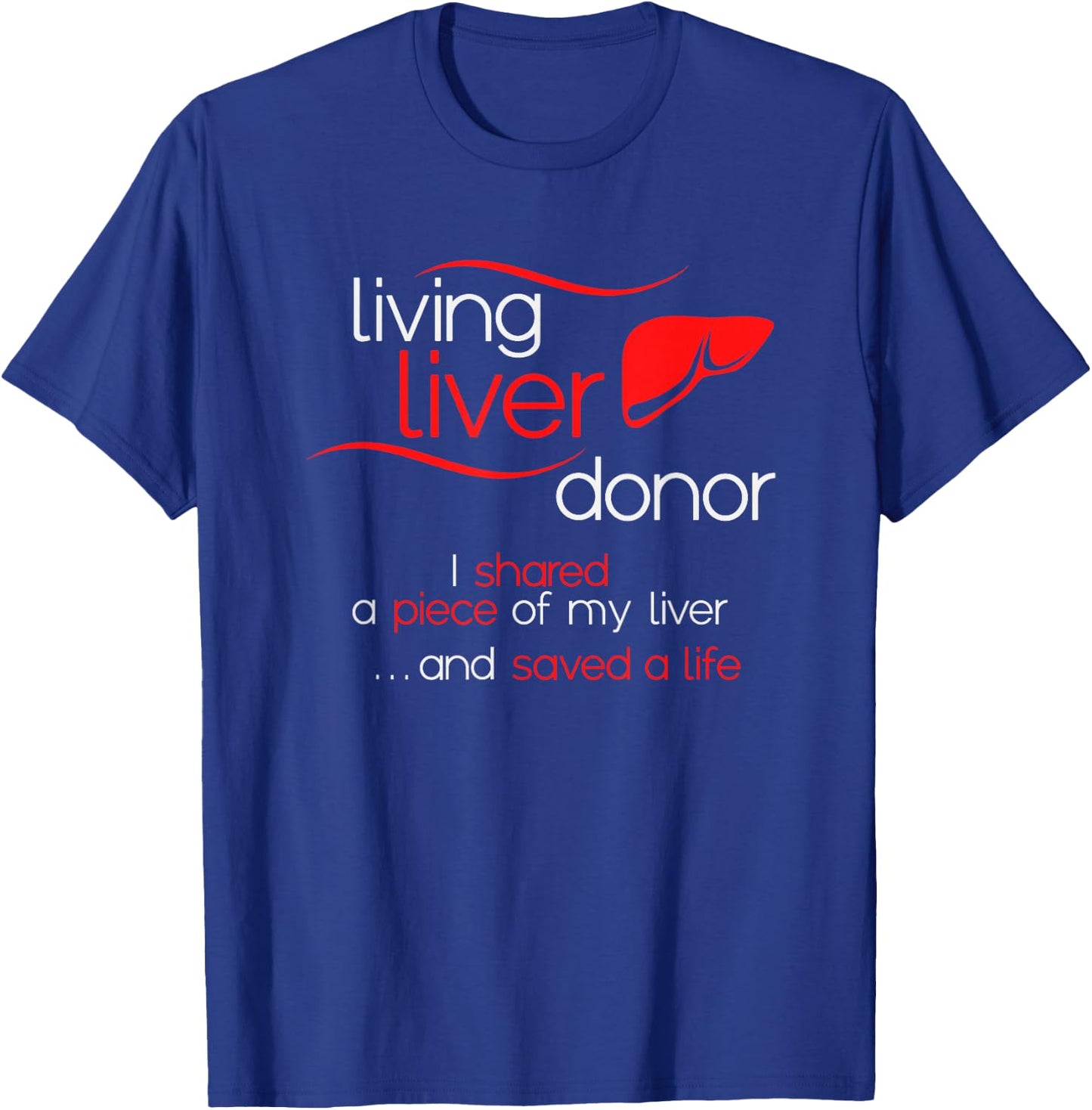 KNS Transplant Gear -Adults Black Modern Living Liver Donor Awareness Small Classic Fit Crew Collar Short Sleeve T-Shirt - T-Shirt | Royal