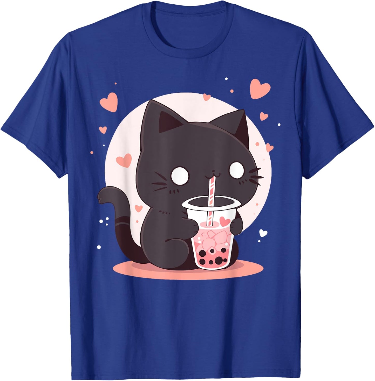 Kawaii Black Cat Boba Cute Japan Anime Bubble Tea Neko Teen Women T-Shirt - T-Shirt | Royal
