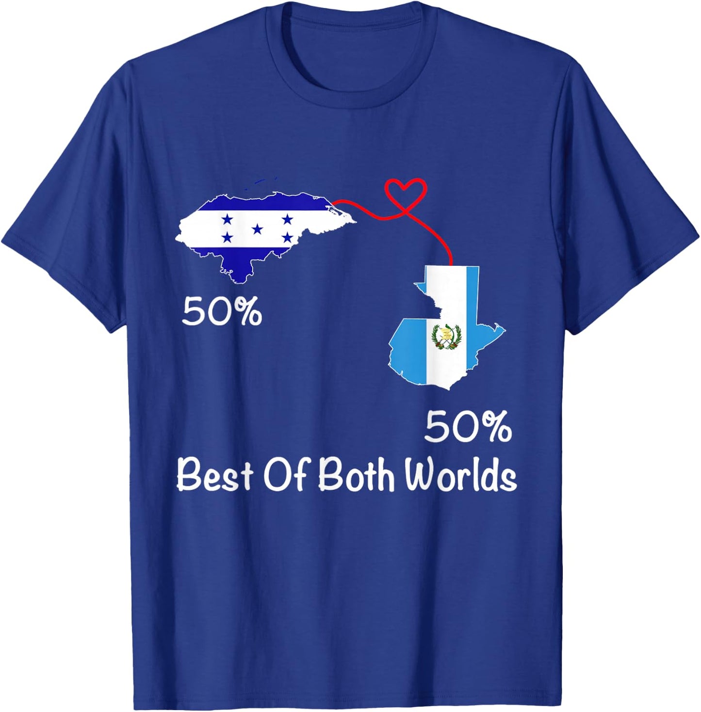 Half Honduran Half Guatemalan Flag Map Guatemala T-Shirt - T-Shirt | Royal
