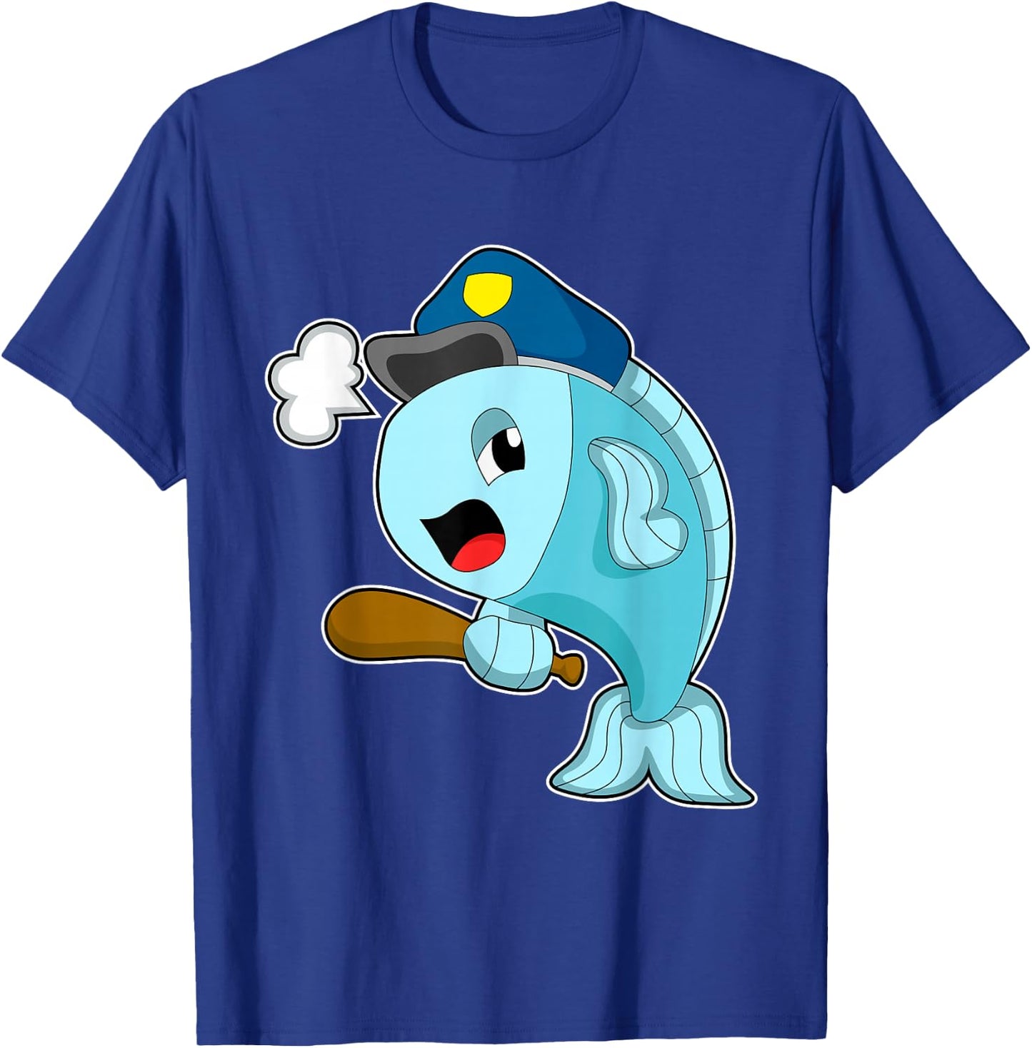 Fish Cop Baton Police T-Shirt - T-Shirt | Royal