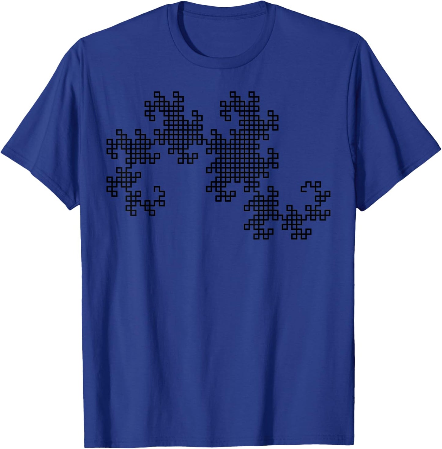 Nerdy Black Dragon Curve Fractal Geometry Math Teacher Geek T-Shirt - T-Shirt | Royal