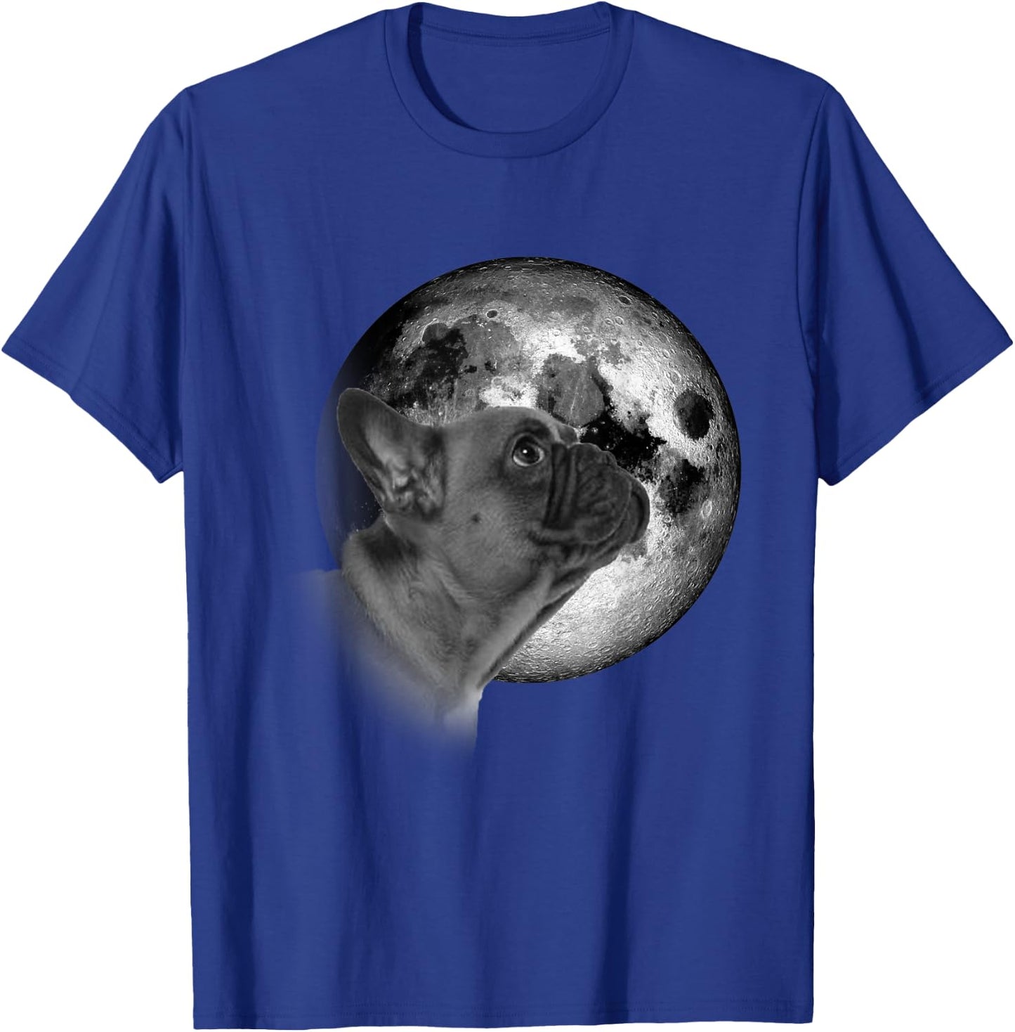 Funny cute French Bulldog with Moon Frenchie Dog Lovers T-Shirt - T-Shirt | Royal