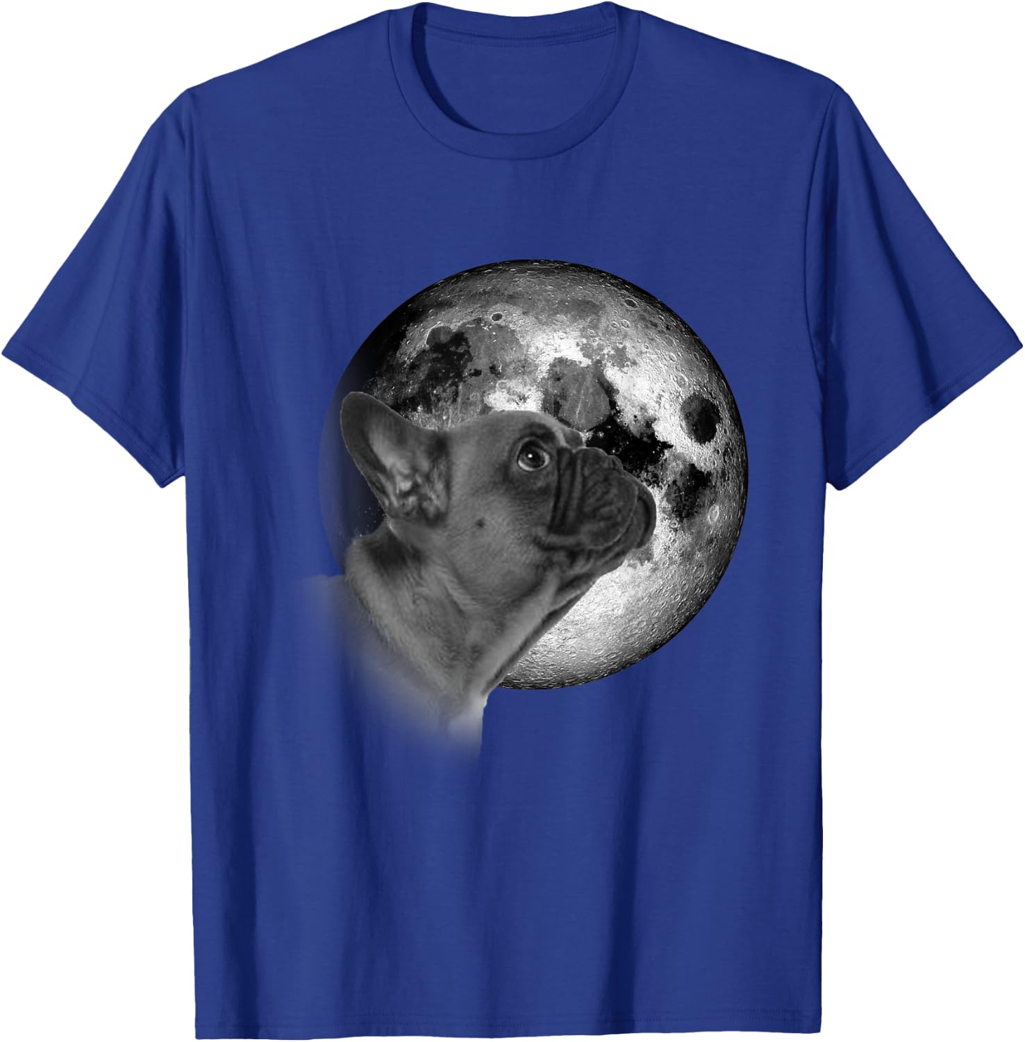 Funny cute French Bulldog with Moon Frenchie Dog Lovers T-Shirt - T-Shirt | Royal