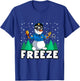 Freeze Snowman Police Christmas Pajama Funnt Cop Policeman T-Shirt - T-Shirt | Royal