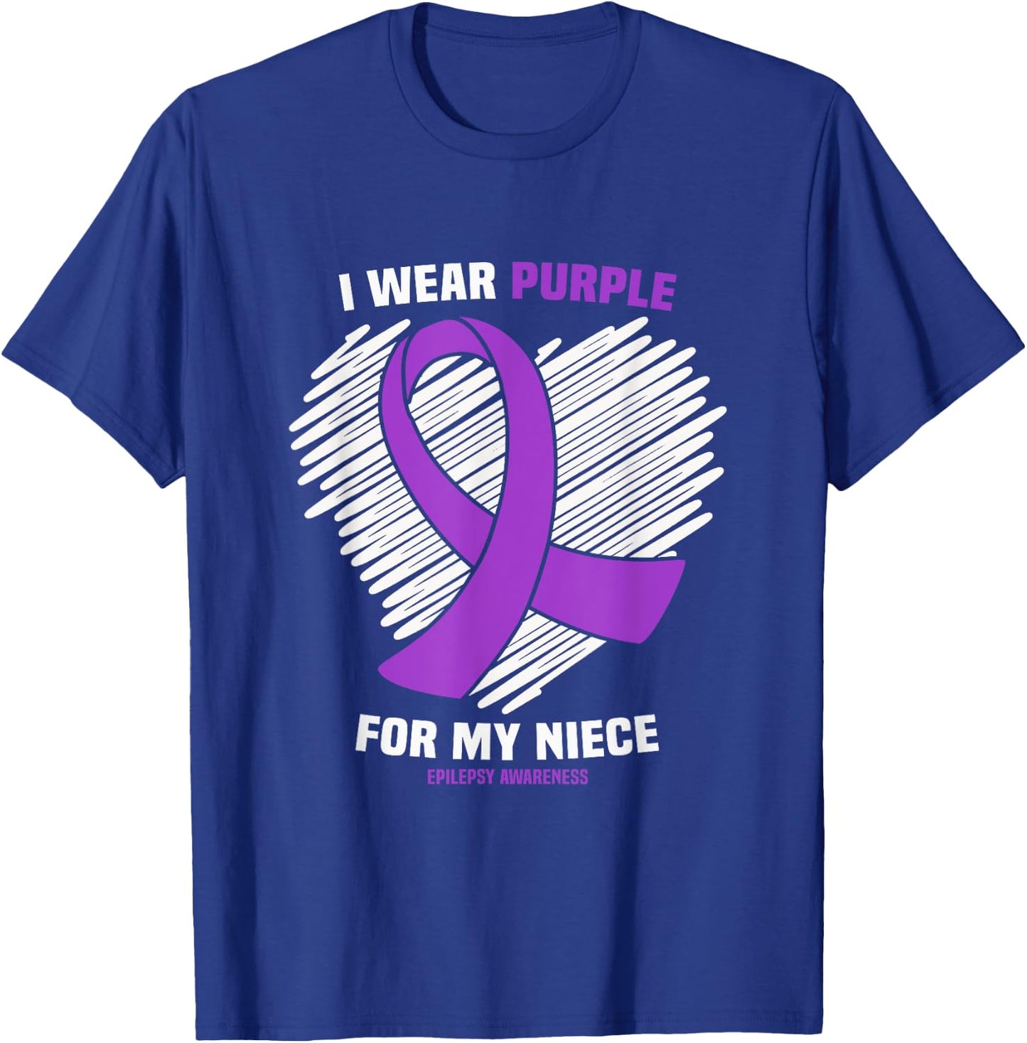 I Wear Purple For My Niece Epilepsy Awareness T-Shirt - T-Shirt | Royal
