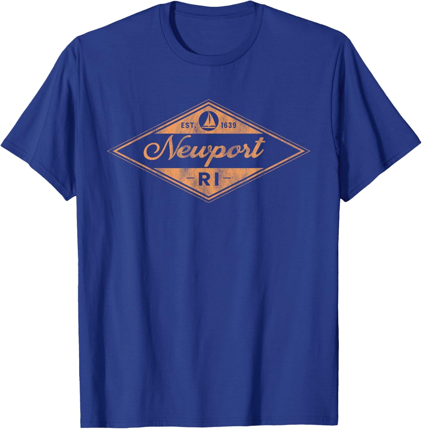 Vintage Newport, RI Boating Established 1639 Beach Souvenir T-Shirt - T-Shirt | Royal